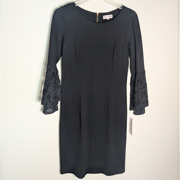Nanette Lepore Women's Dress NWT Lace Bell Sleeves Moody Treasures Sheath Sz 10 - Picture 2 of 13
